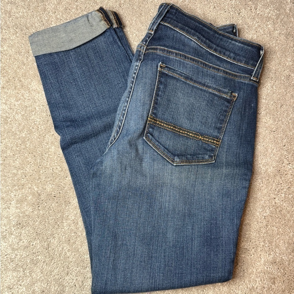 NYDJ Skinny Boyfriend Cuffed Medium Rinse and Wash Jeans Sz 4